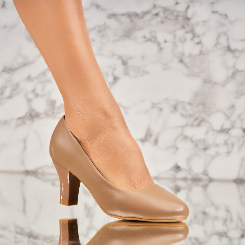Γυναικεία Παπούτσια με Τακούνι Οικολογικό Δέρμα Χάκι Elham A4431