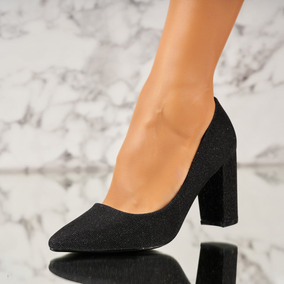 Γυναικεία Παπούτσια με Τακούνι Glitter Μαύρο Torrey2 A3958