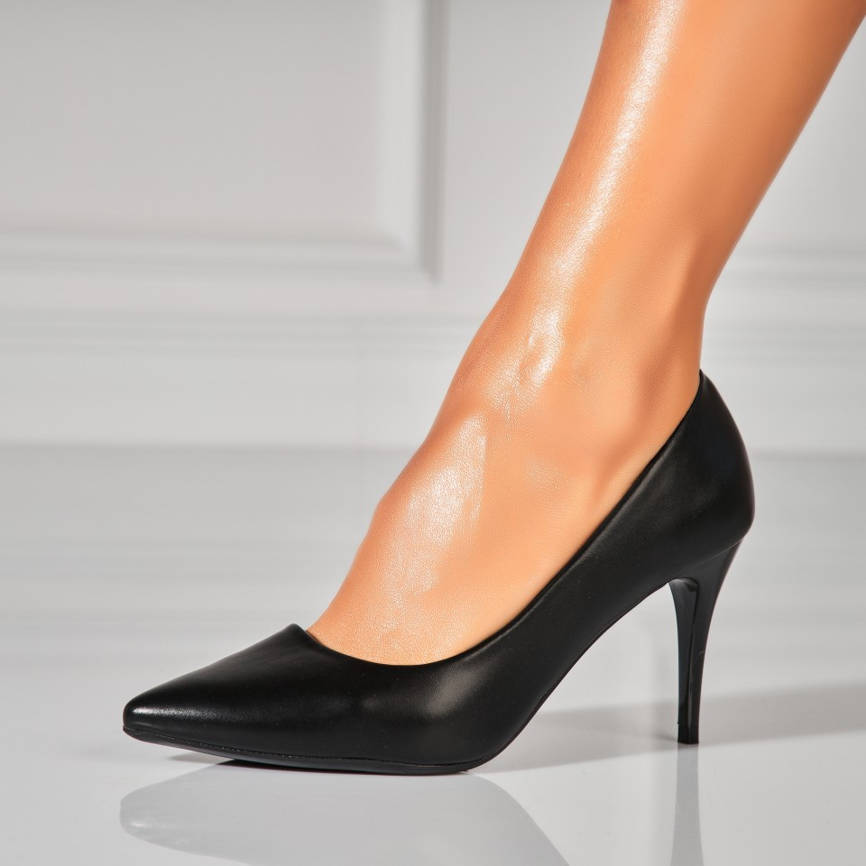 Γυναικεία Τακούνια Stiletto Οικολογικό Δέρμα Μαύρο Khaza