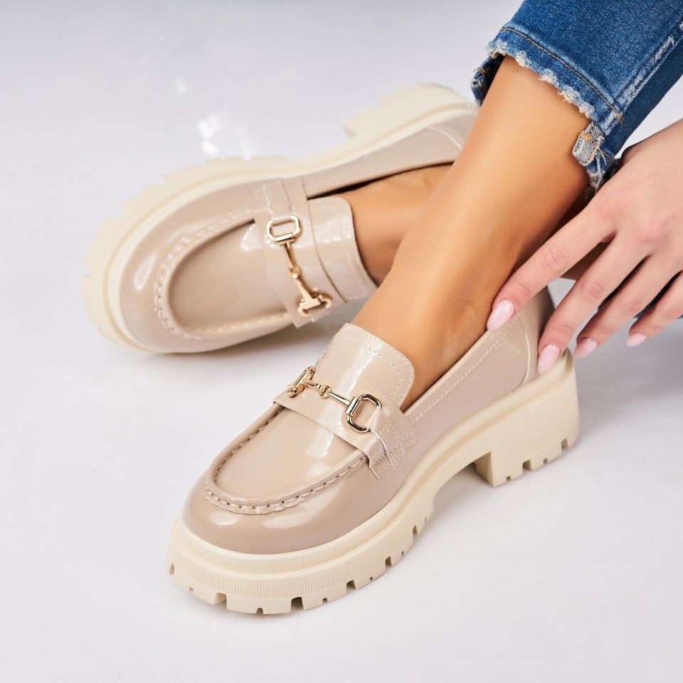 Γυναικεία Casual Παπούτσια Οικολογικό Γυαλισμένο Δέρμα Χάκι Rayan2 A3855