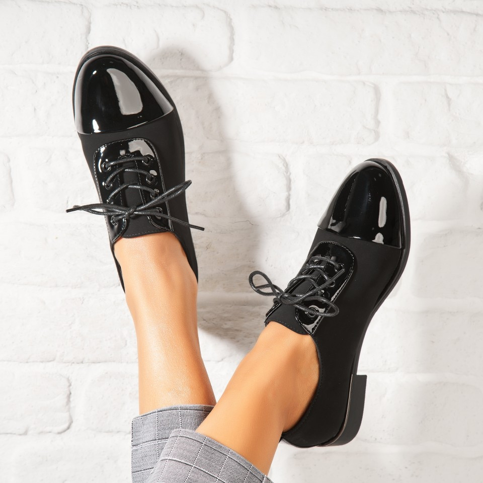 Γυναικεία Casual Παπούτσια Οικολογικό Γυρισμένο Δέρμα Μαύρο Syeda A6908