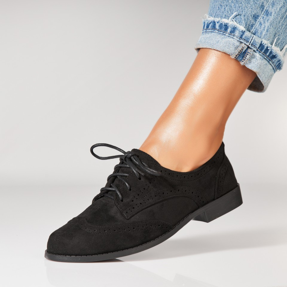 Γυναικεία Casual Παπούτσια Οικολογικό Γυρισμένο Δέρμα Μαύρο Trina2 A7287