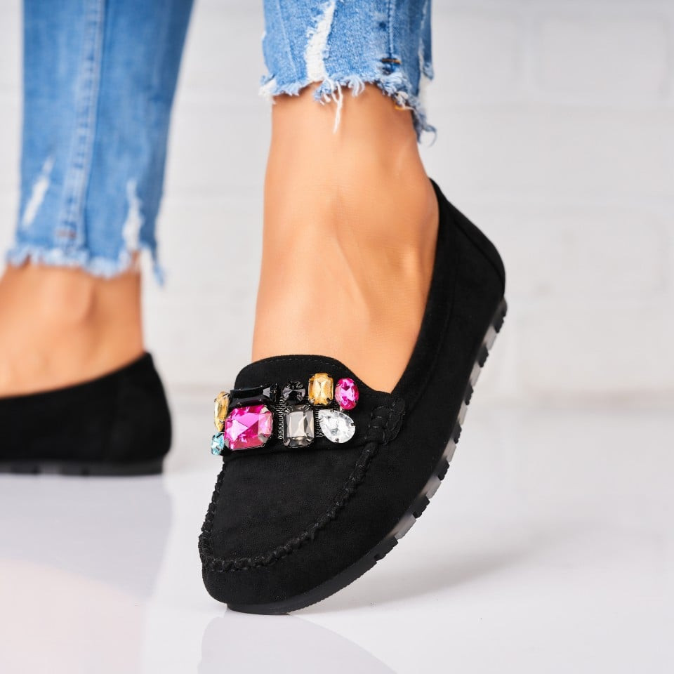 Γυναικεία Casual Παπούτσια Οικολογικό Γυρισμένο Δέρμα Μαύρο Waniye A5244