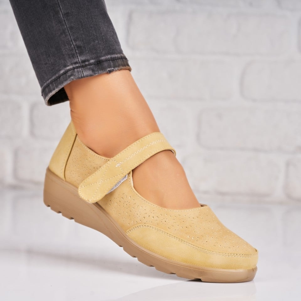 Γυναικεία Casual Παπούτσια Οικολογικό Γυρισμένο Δέρμα Μπεζ A4815