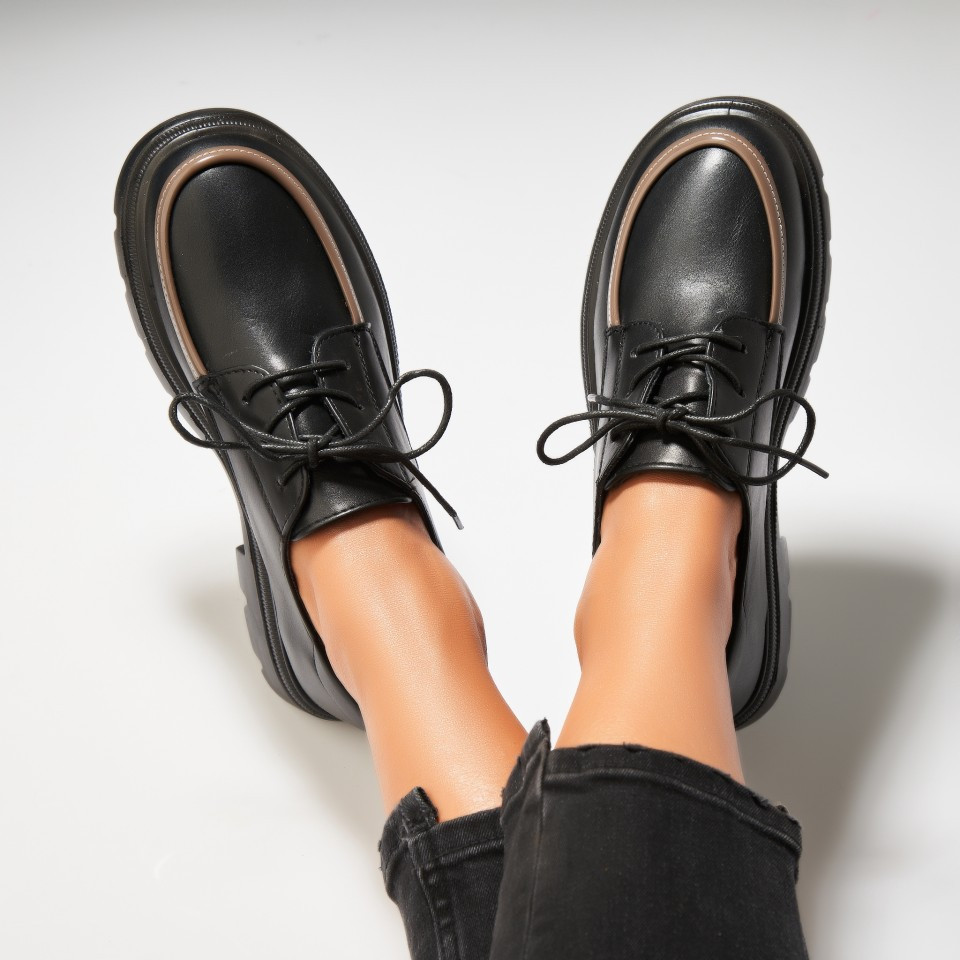 Γυναικεία Casual Παπούτσια Οικολογικό Δέρμα Μαύρο Hoora A7033