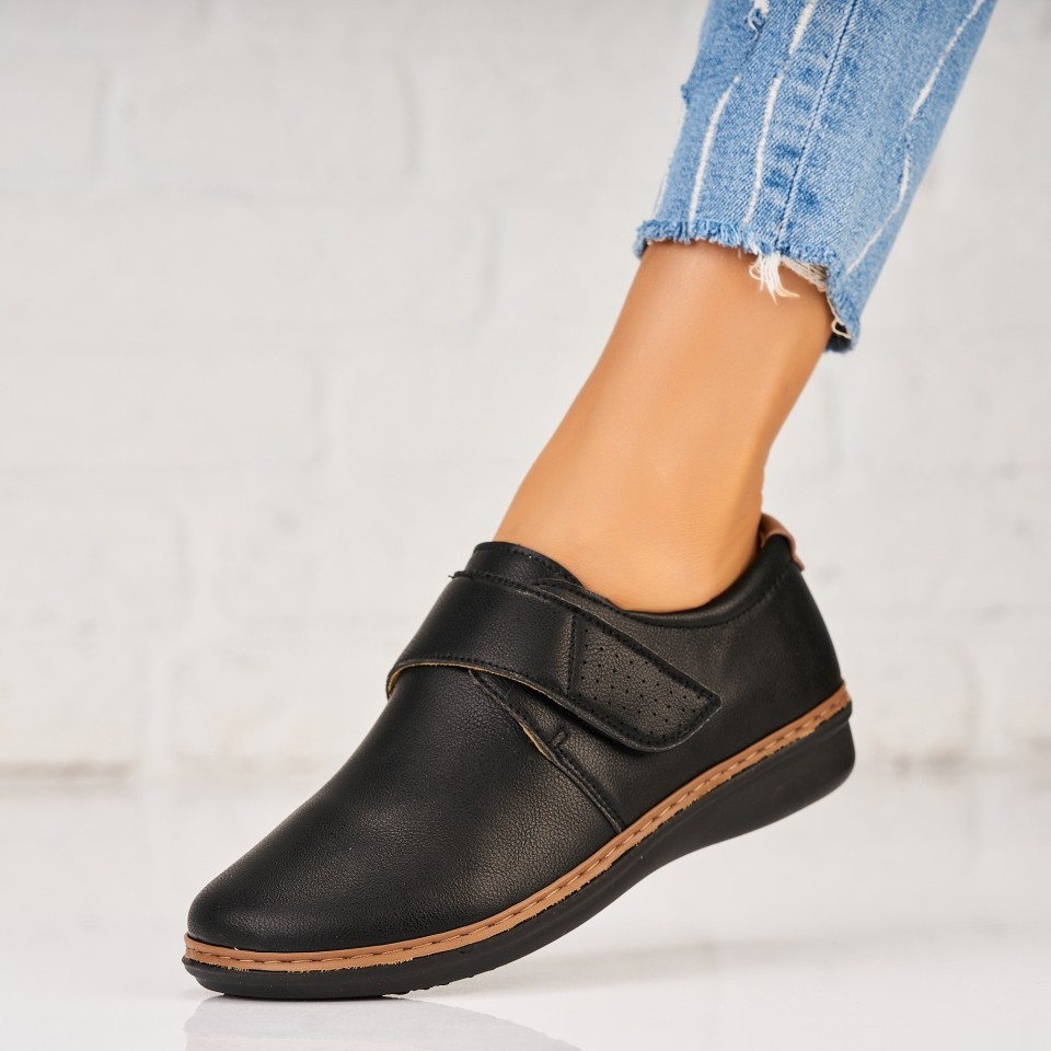 Γυναικεία Casual Παπούτσια Οικολογικό Δέρμα Μαύρο Juneau A5255