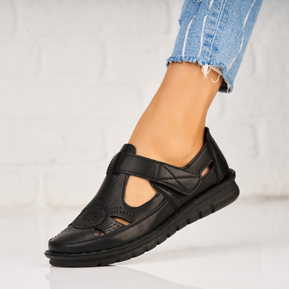 Γυναικεία Casual Παπούτσια Οικολογικό Δέρμα Μαύρο Nalyn A5249