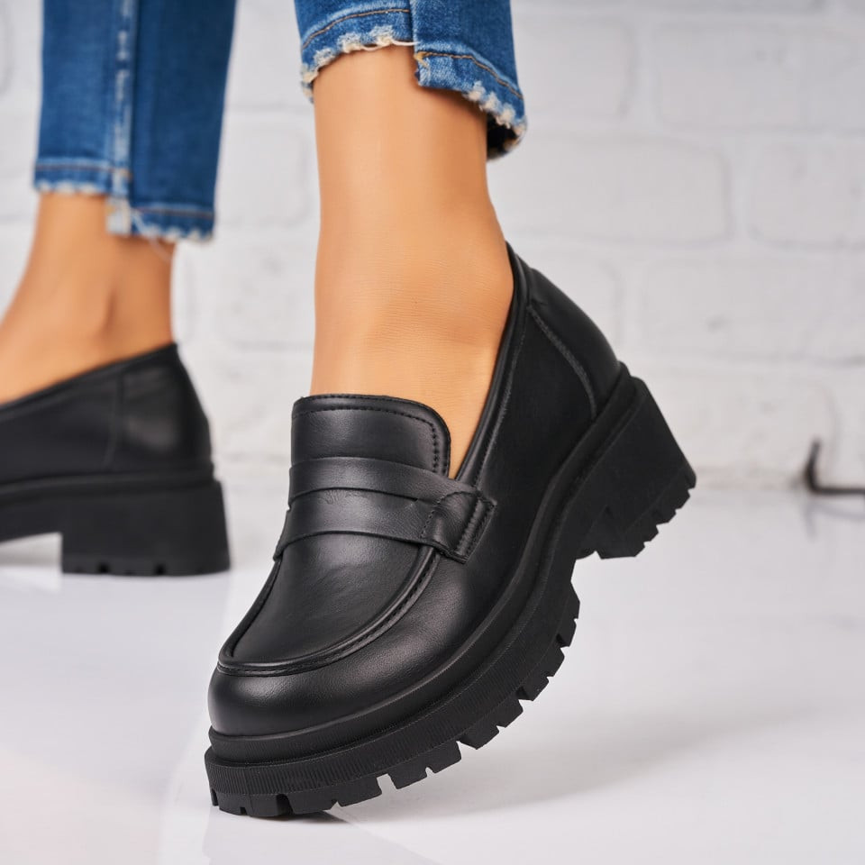 Γυναικεία Casual Παπούτσια Οικολογικό Δέρμα Μαύρο Saina A3845