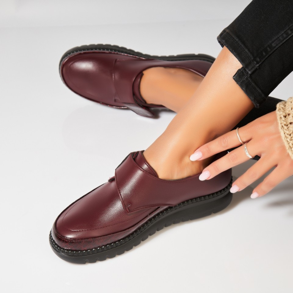 Γυναικεία Casual Παπούτσια Οικολογικό Δέρμα Μπορντό Enya A6947