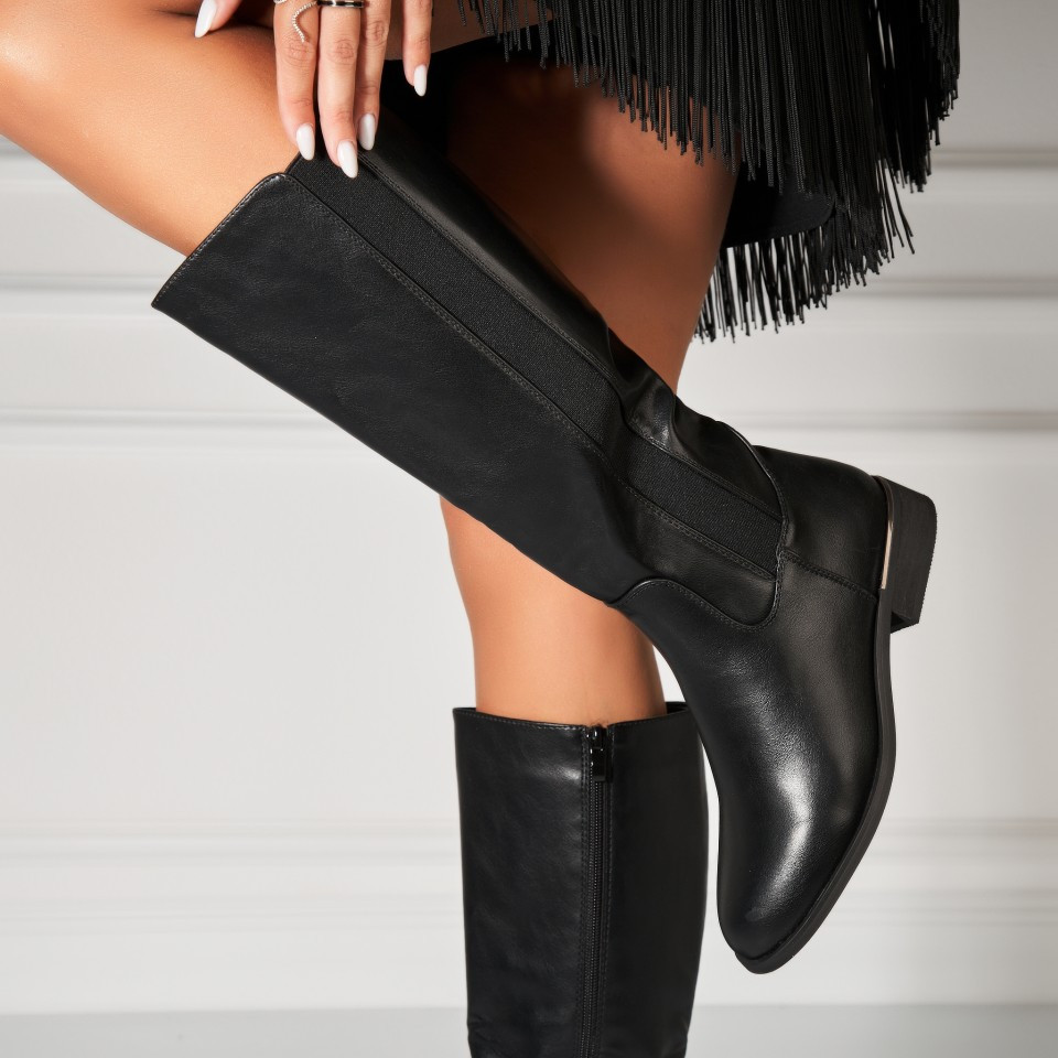 Γυναικείες Μπότες με γούνα Οικολογικό Δέρμα Μαύρο Shane A7381