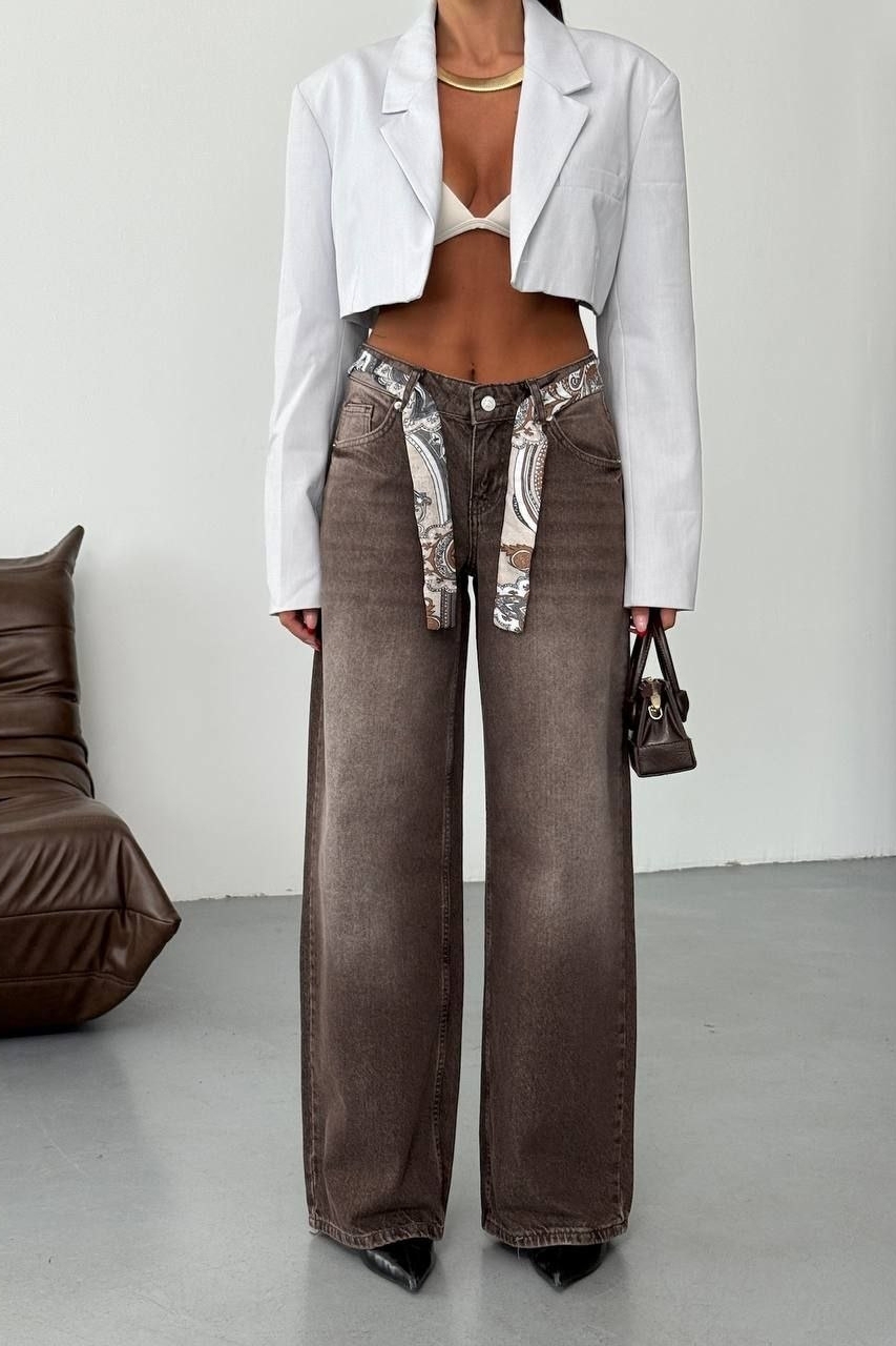 Γυναικείο τζιν Oversize Καφέ Erika