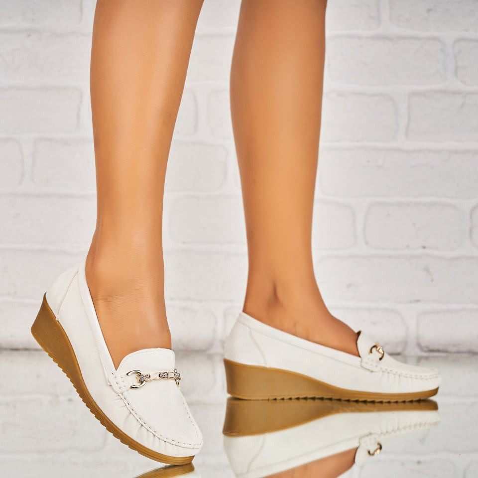 Γυναικεία Casual Παπούτσια Οικολογικό Γυαλισμένο Δέρμα Άσπρο Jaskira A4228