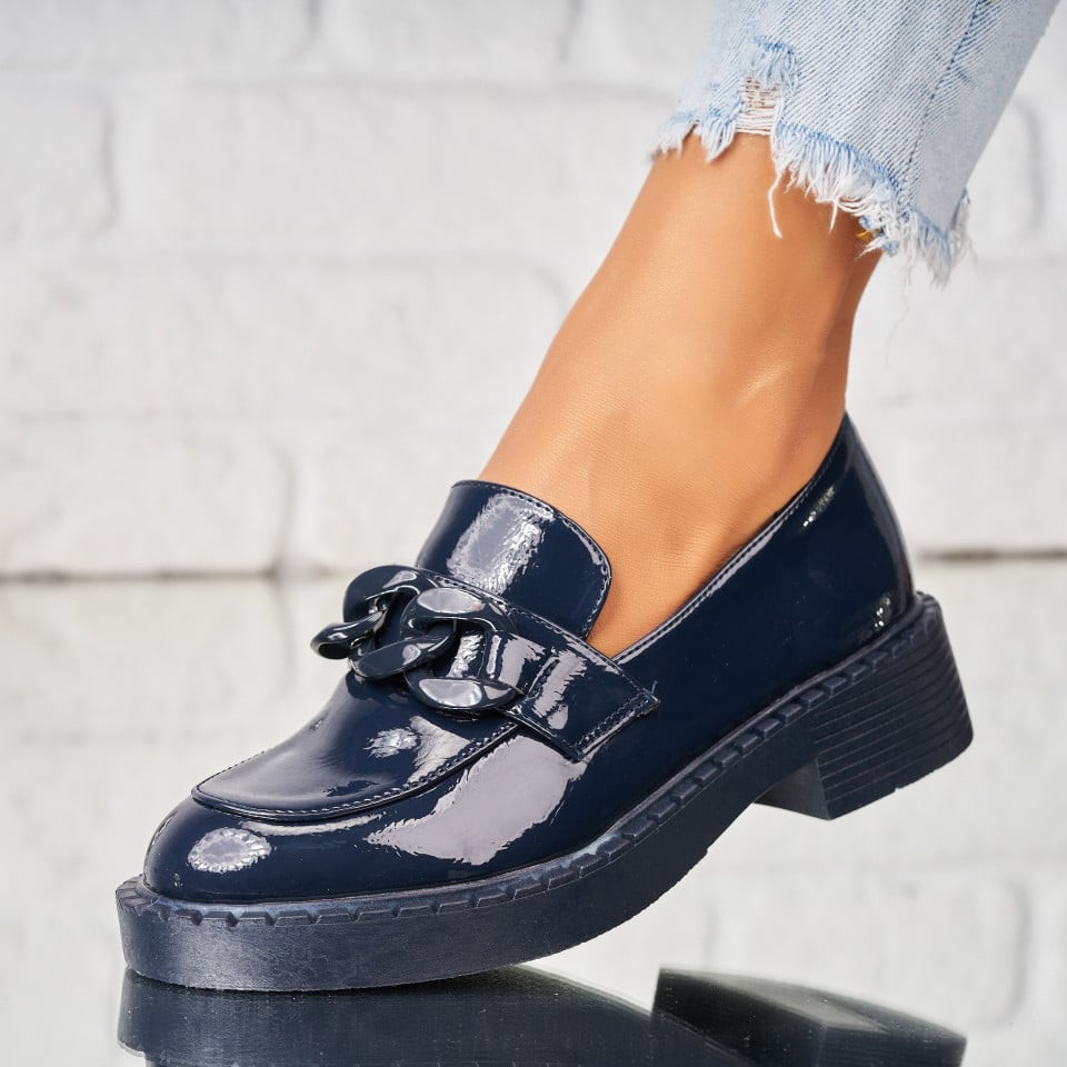 Γυναικεία Casual Παπούτσια Οικολογικό Γυαλισμένο Δέρμα Μπλε Circe A3547