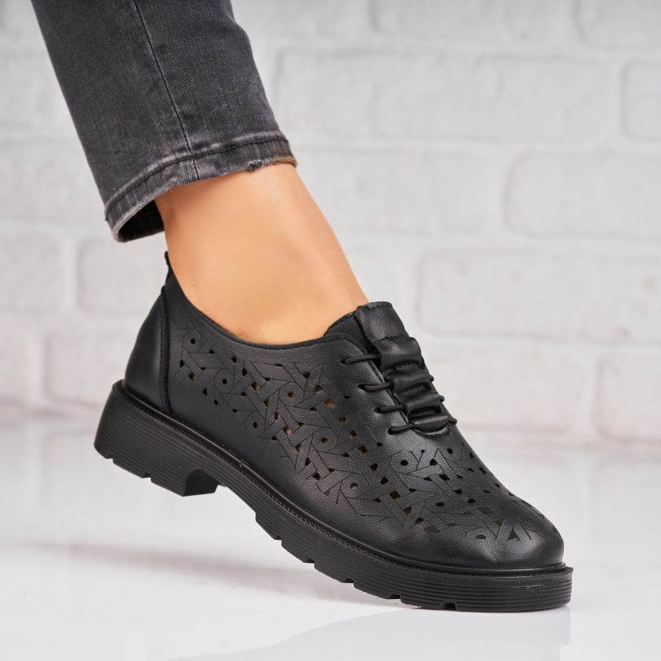 Γυναικεία Casual Παπούτσια Οικολογικό Γυρισμένο Δέρμα Μαύρο A4817