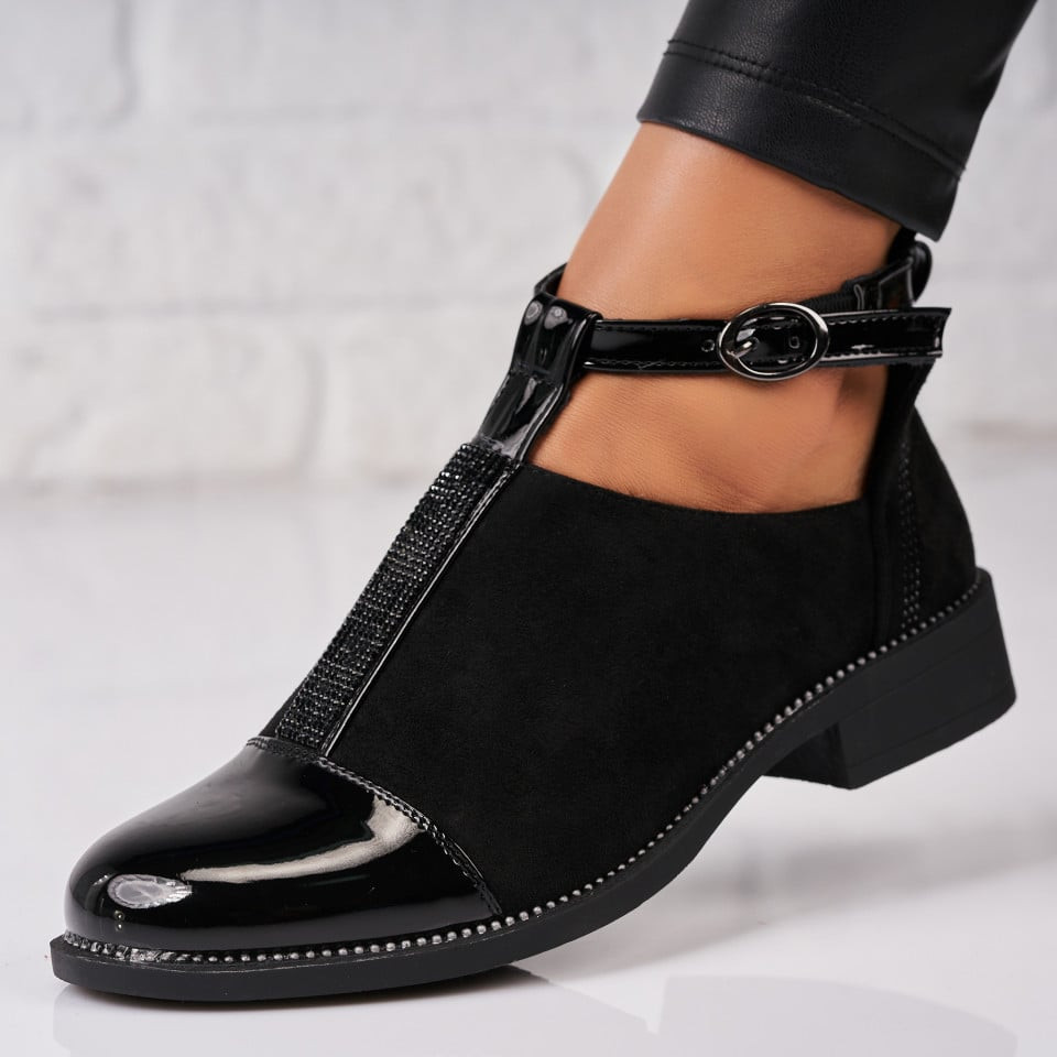 Γυναικεία Casual Παπούτσια Οικολογικό Γυρισμένο Δέρμα Μαύρο Amreen2 A2628