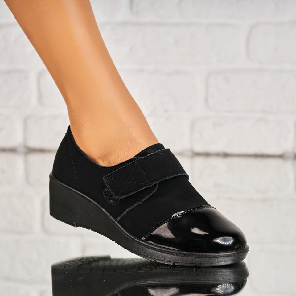 Γυναικεία Casual Παπούτσια Οικολογικό Γυρισμένο Δέρμα Μαύρο Maeka A4238