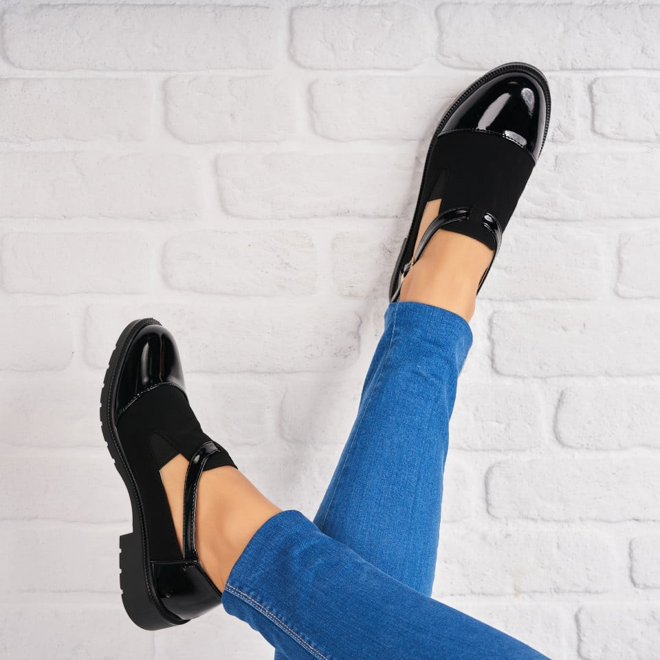 Γυναικεία Casual Παπούτσια Οικολογικό Γυρισμένο Δέρμα Μαύρο Nisreen2 A4399