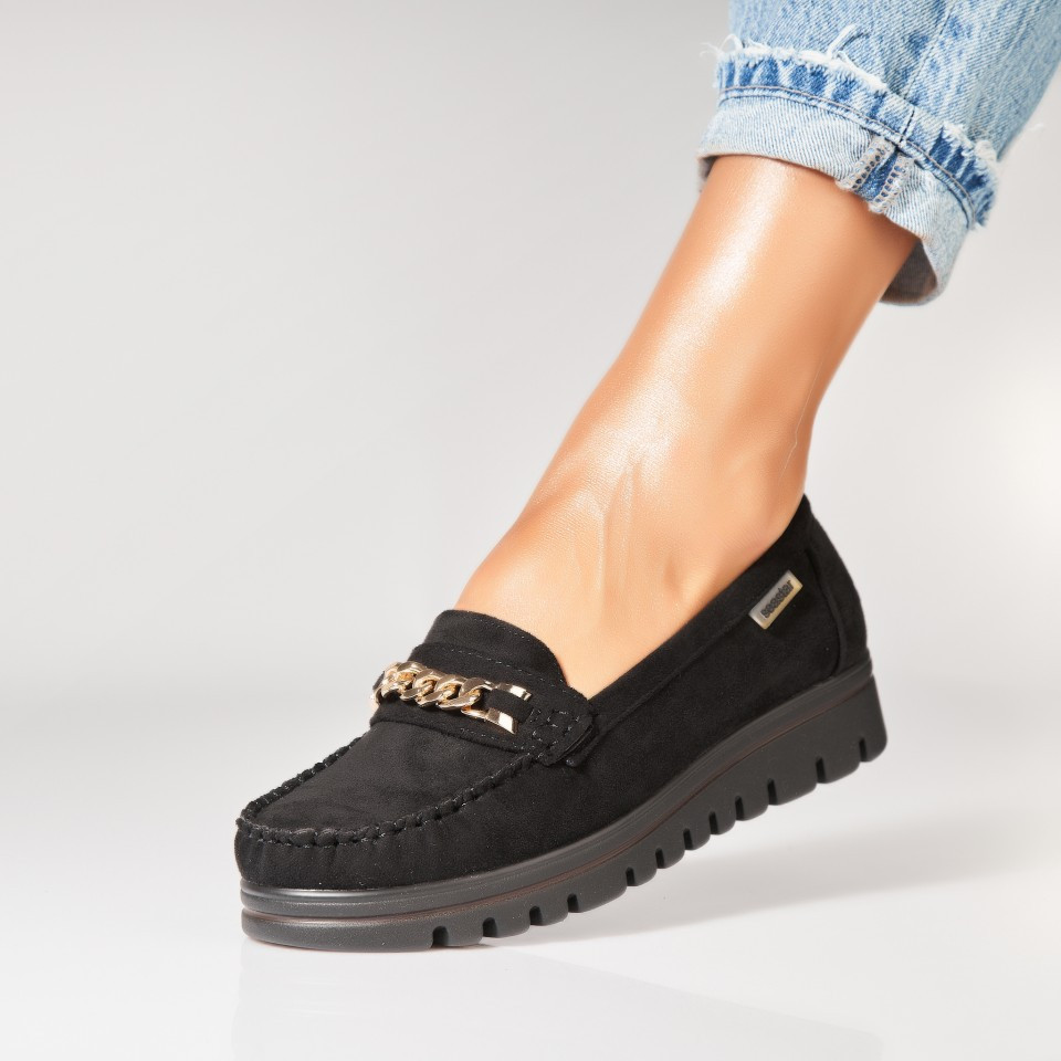 Γυναικεία Casual Παπούτσια Οικολογικό Γυρισμένο Δέρμα Μαύρο Tisha A7157