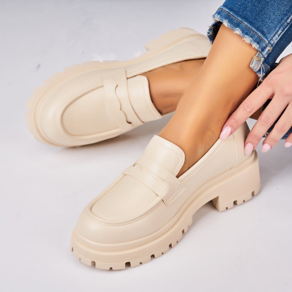 Γυναικεία Casual Παπούτσια Οικολογικό Δέρμα Μπεζ Saina A3846