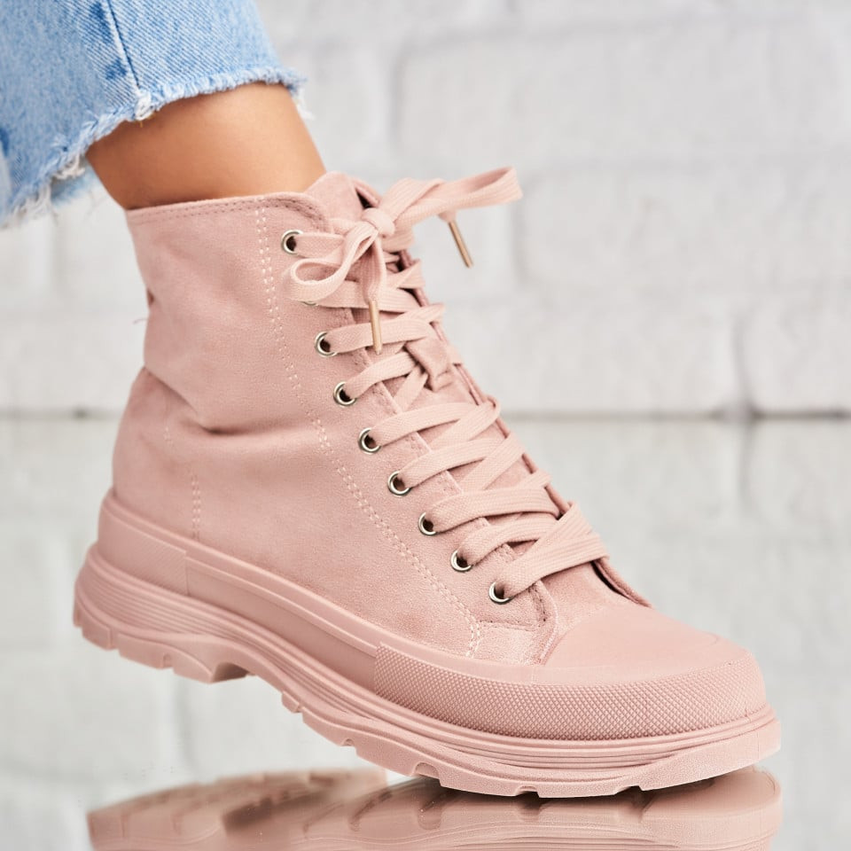 Γυναικεία sneakers Οικολογικό Γυρισμένο Δέρμα Ροζ Isabeau A2004