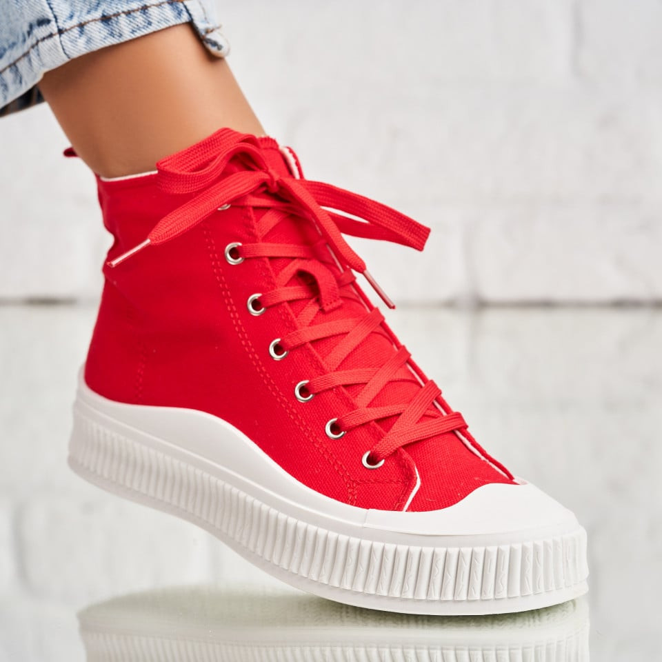Γυναικεία sneakers Ύφασμα Κόκκινο Macpela A1943