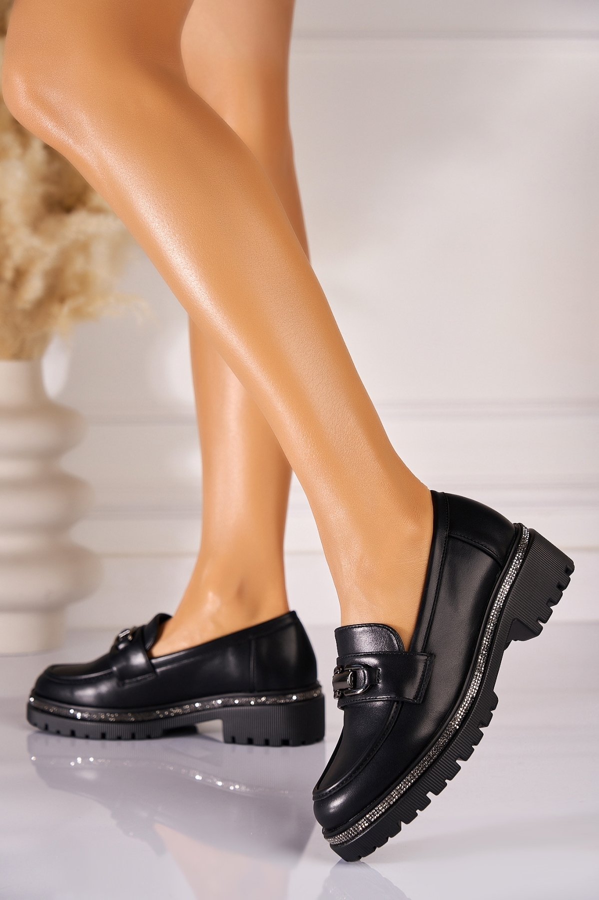 Γυναικεια Loafers Οικολογικό Δέρμα Μαύρο Katelyn