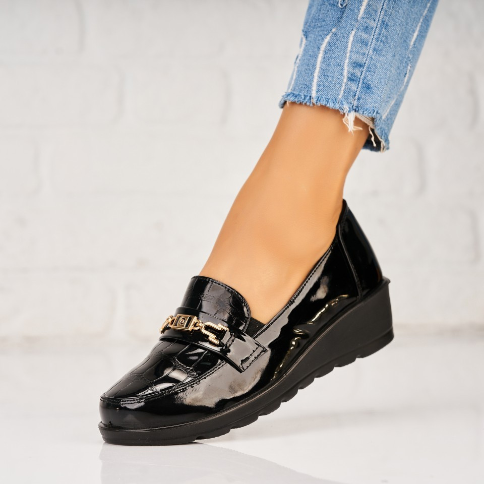 Γυναικεία Casual Παπούτσια Οικολογικό Γυαλισμένο Δέρμα Μαύρο Taleia A5287