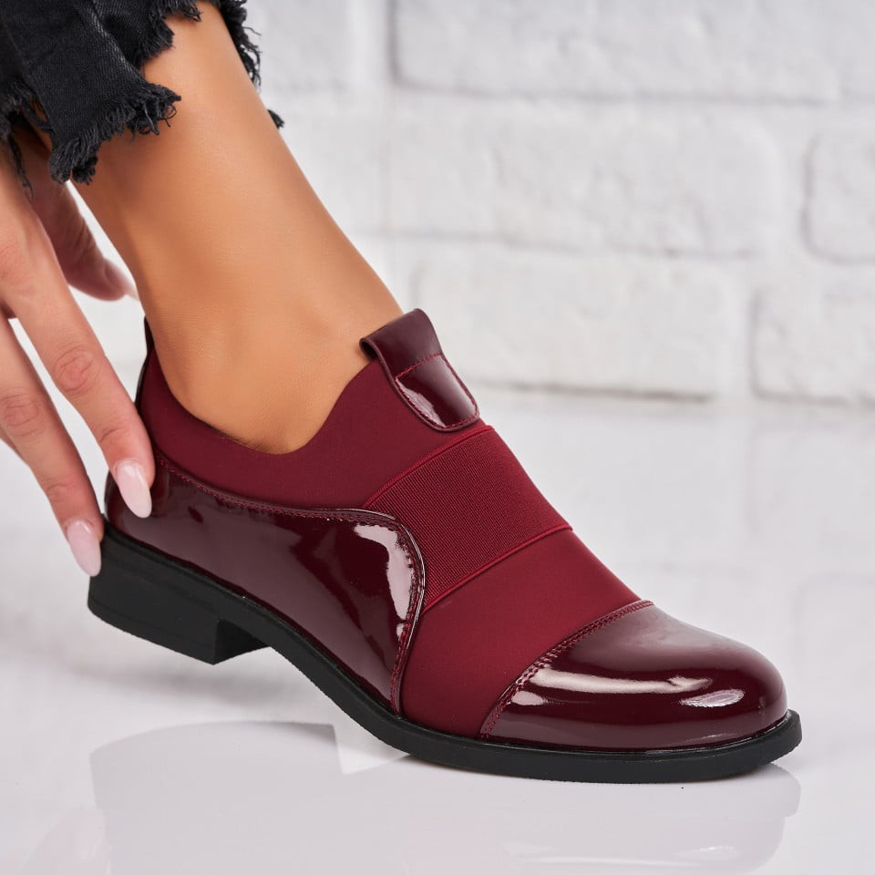Γυναικεία Casual Παπούτσια Οικολογικό Γυαλισμένο Δέρμα Μπορντό Lazera A4764