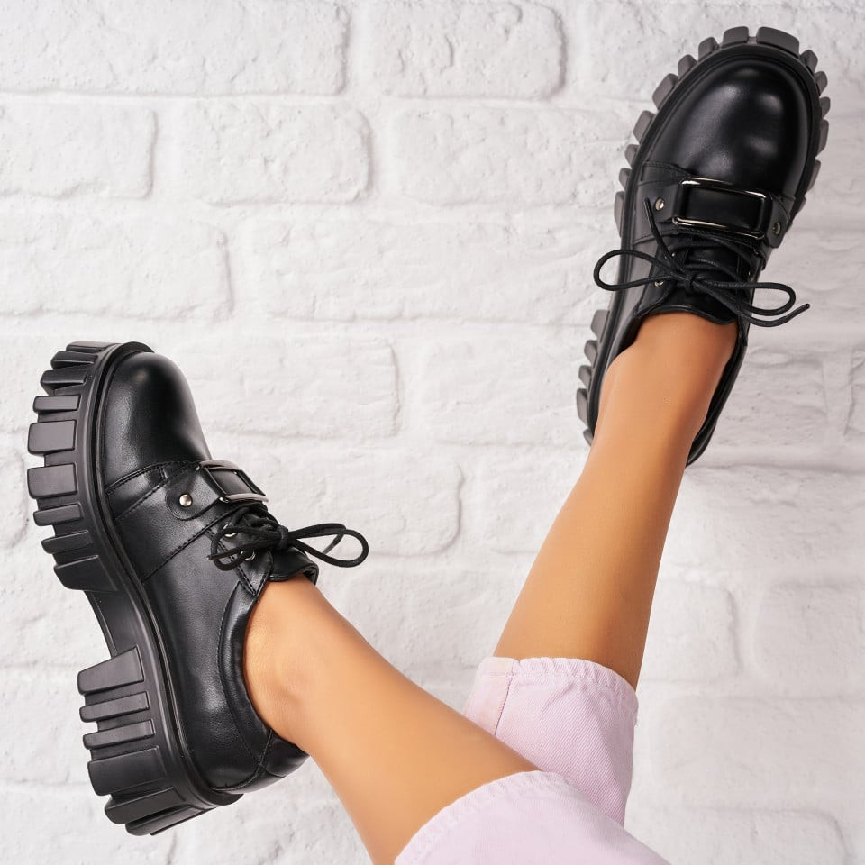 Γυναικεία Casual Παπούτσια Οικολογικό Δέρμα Μαύρο Adara A1920