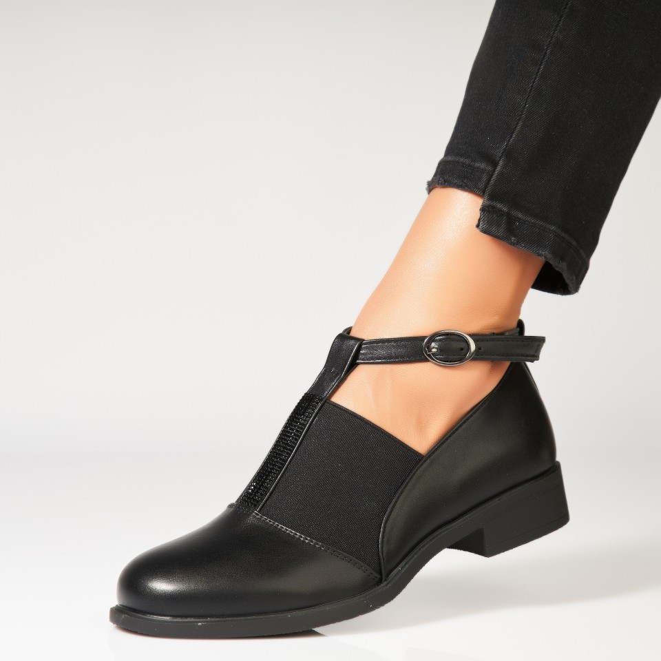 Γυναικεία Casual Παπούτσια Οικολογικό Δέρμα Μαύρο Alison6 A7010