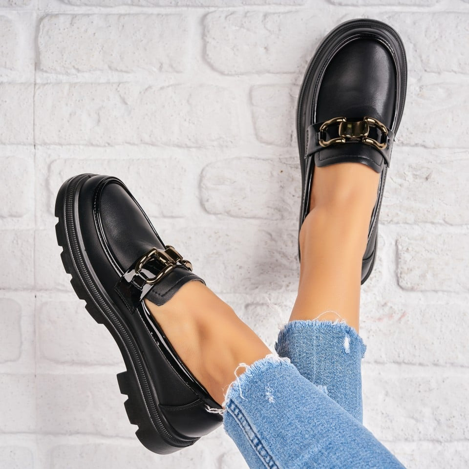 Γυναικεία Casual Παπούτσια Οικολογικό Δέρμα Μαύρο Grishma A4782