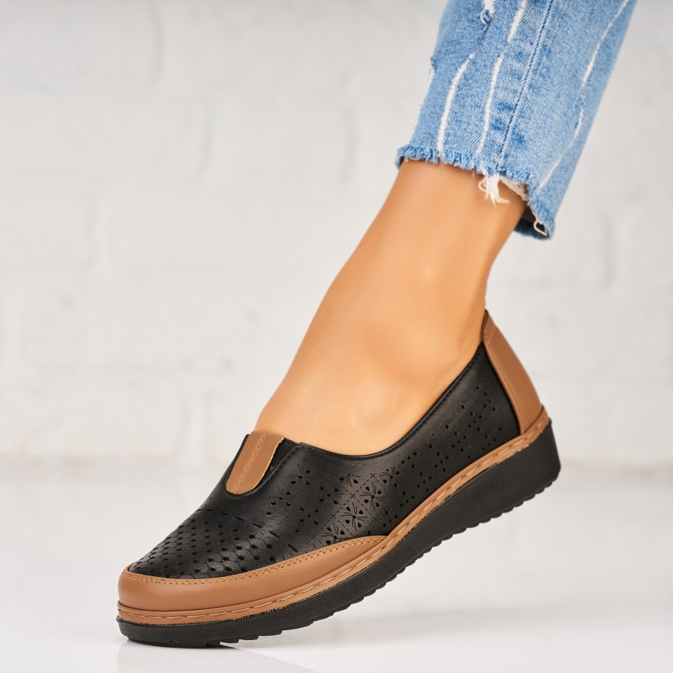 Γυναικεία Casual Παπούτσια Οικολογικό Δέρμα Μαύρο Raeya A5261