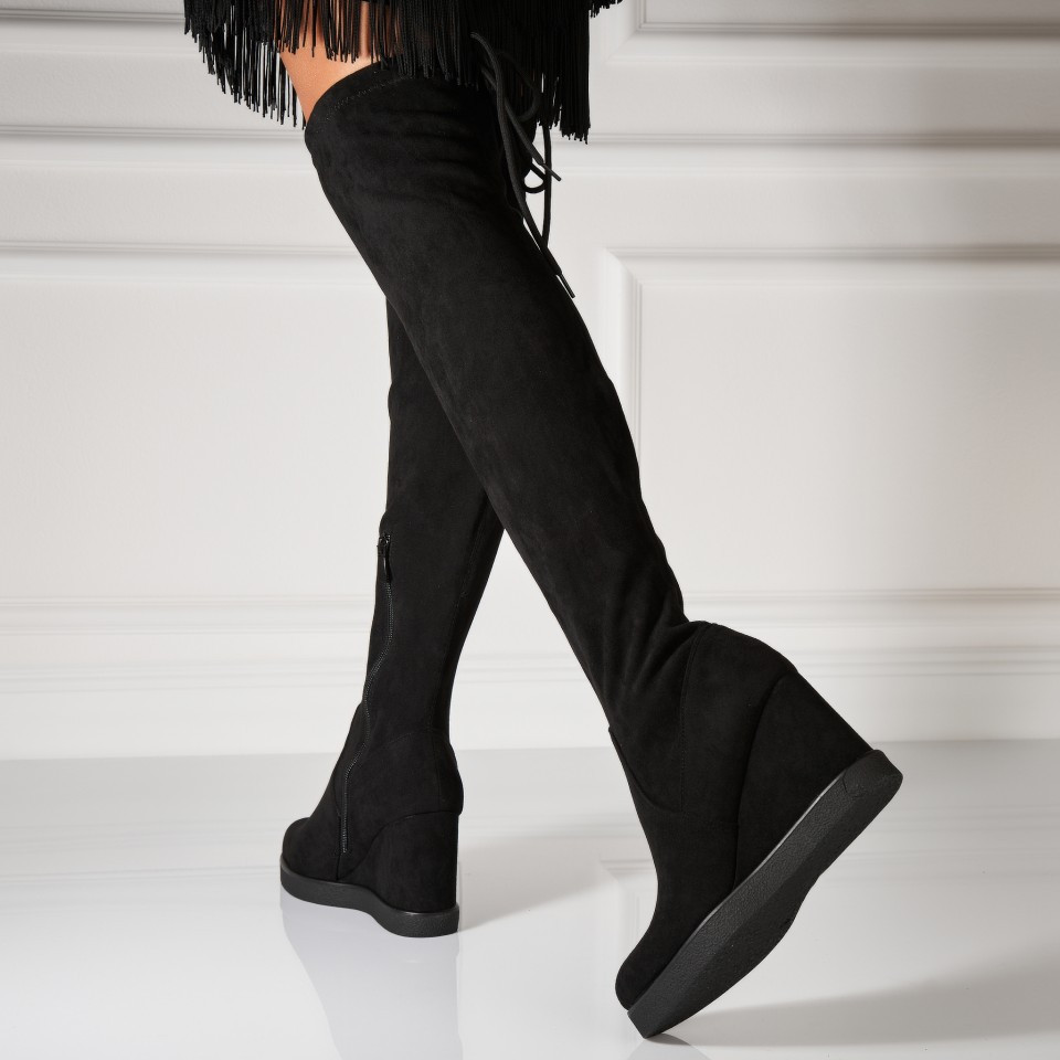 Γυναικείες Χειμερινές Μπότες Οικολογικό Γυρισμένο Δέρμα Μαύρο Anais2