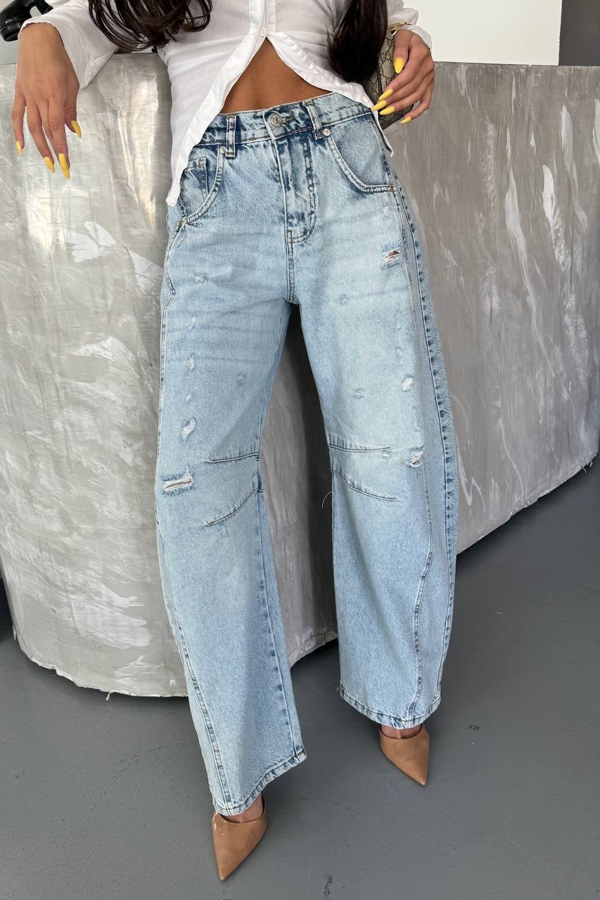 Γυναικείο τζιν Oversize Γαλάζιο Elrys