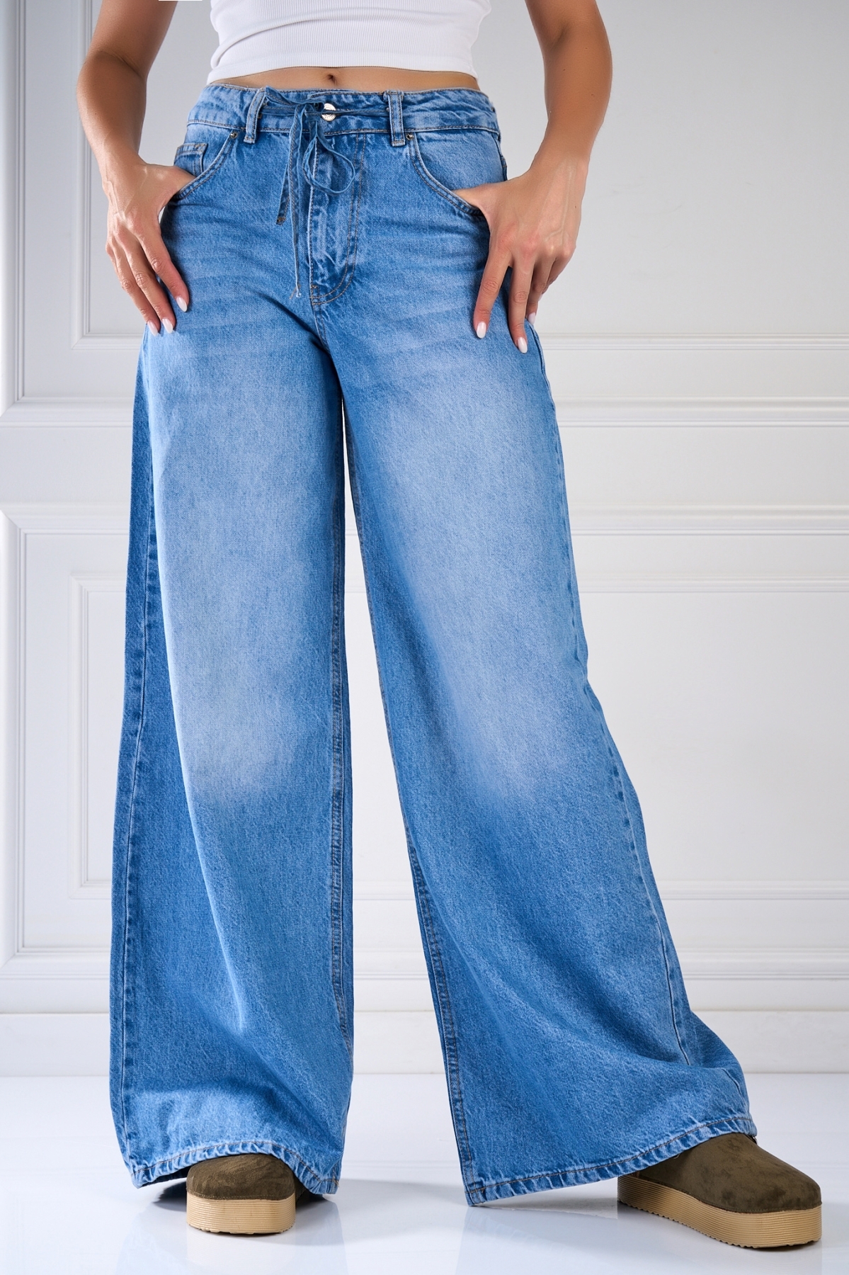 Γυναικείο τζιν Oversize Γαλάζιο Geshna
