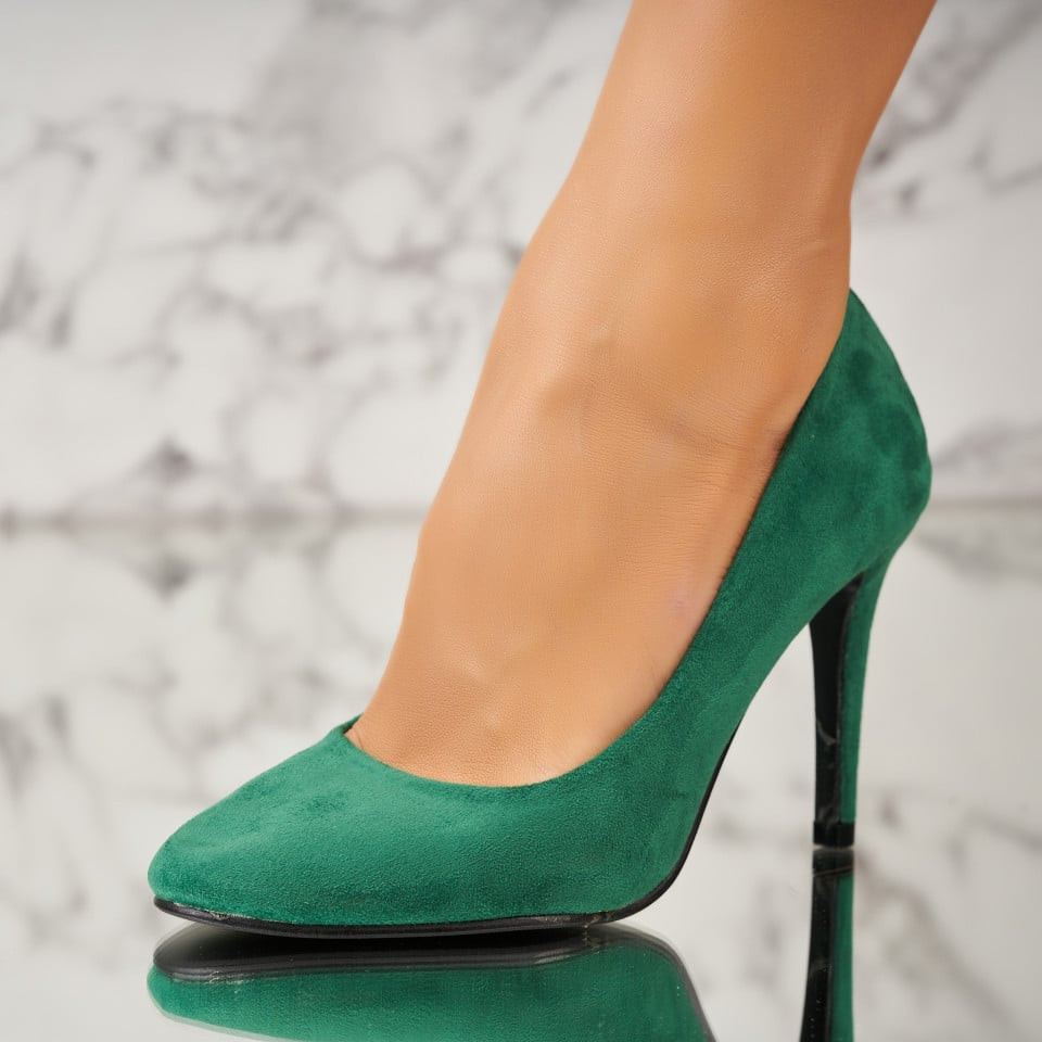 Γυναικεία Παπούτσια με Τακούνι Οικολογικό Γυρισμένο Δέρμα Πράσινο Isella A3673