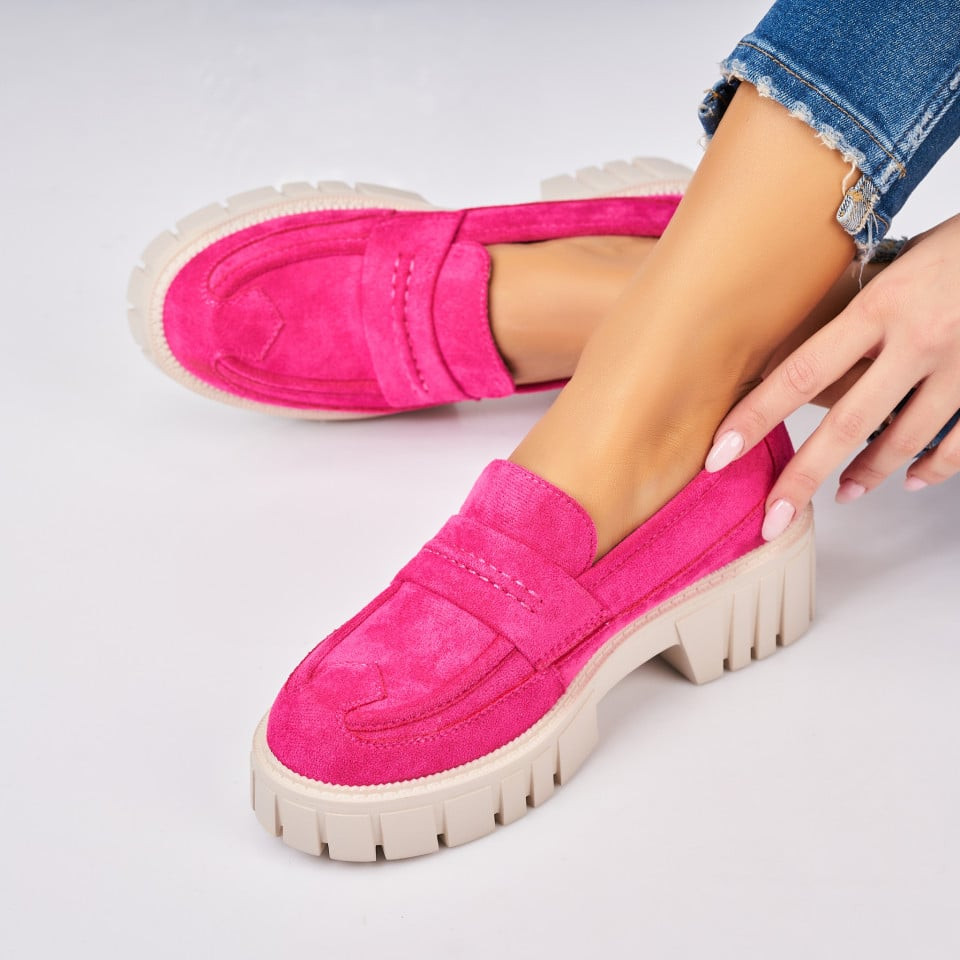 Γυναικεία Casual Παπούτσια Οικολογικό Γυρισμένο Δέρμα Φούξια Oye A3838