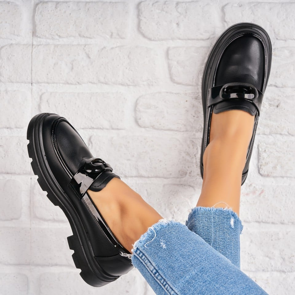 Γυναικεία Casual Παπούτσια Οικολογικό Δέρμα Μαύρο Habi A4783