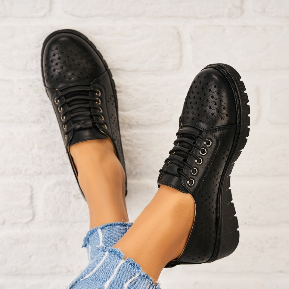 Γυναικεία Casual Παπούτσια Οικολογικό Δέρμα Μαύρο Jezelle A5288