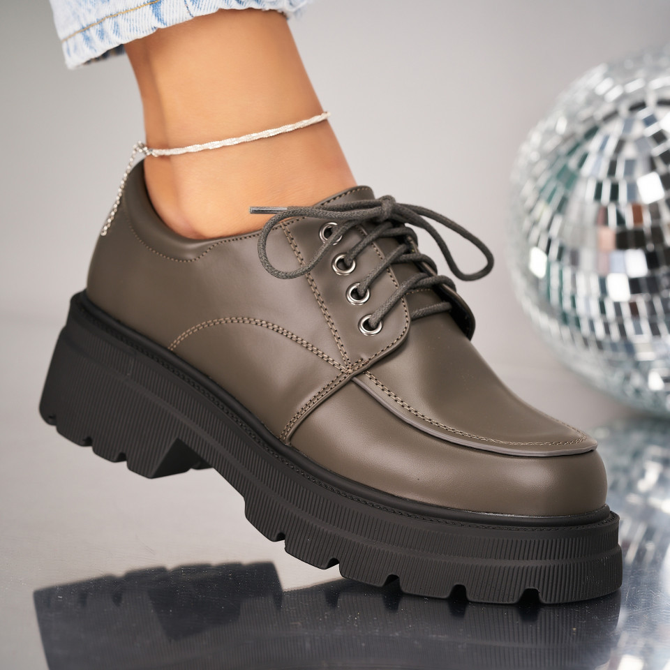 Γυναικεία Casual Παπούτσια Οικολογικό Δέρμα Χάκι Makeda A5364