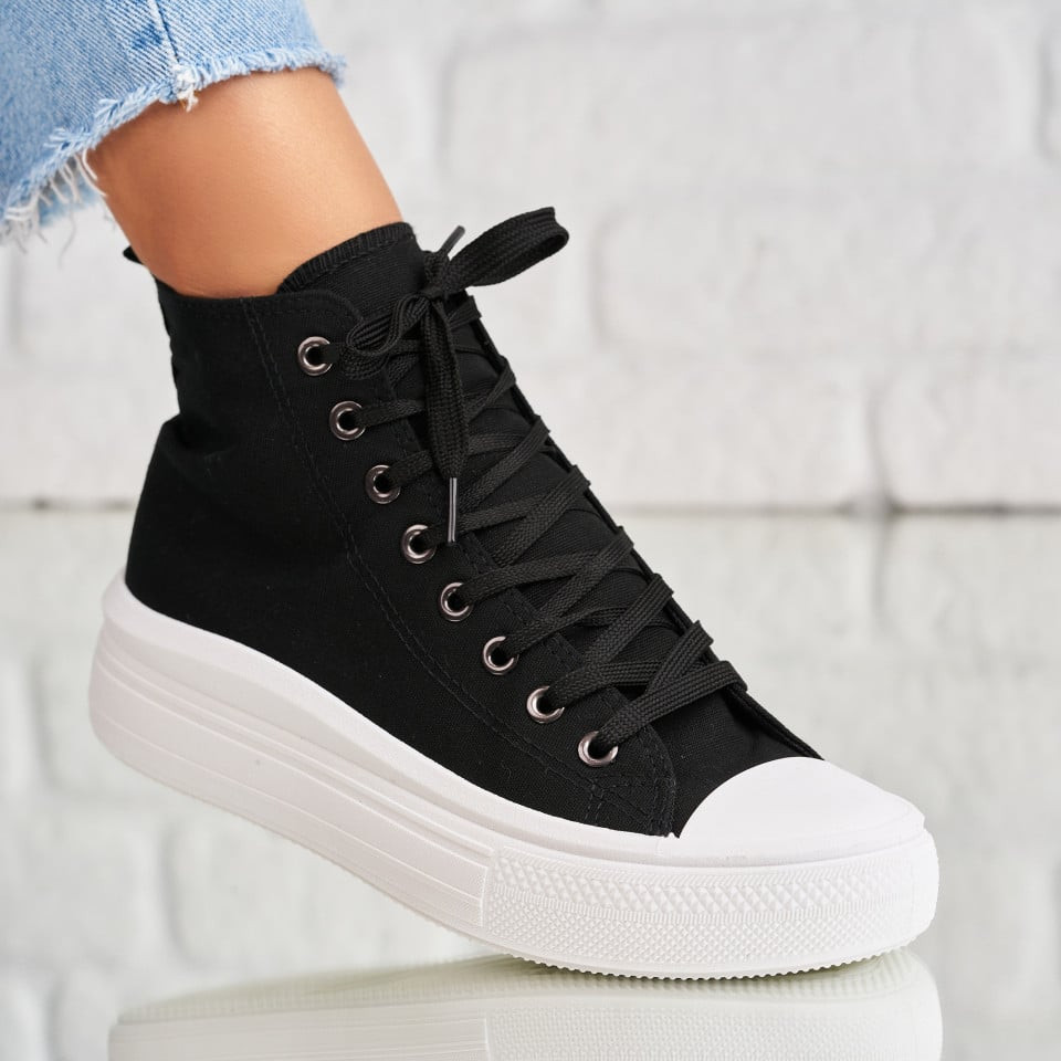 Γυναικεία sneakers Ύφασμα Μαύρο Tazanna A1955