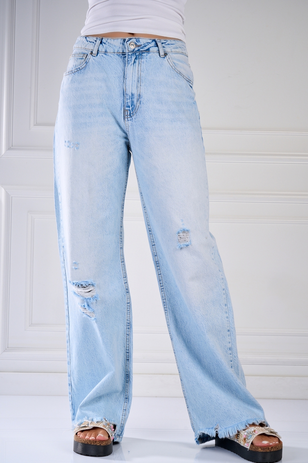 Γυναικείο τζιν Oversize Γαλάζιο Hamina