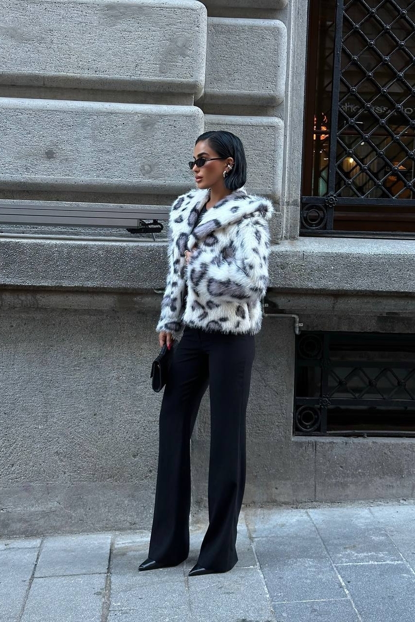 Κοντό μπουφάν για γυναίκες Animal Print Axella2