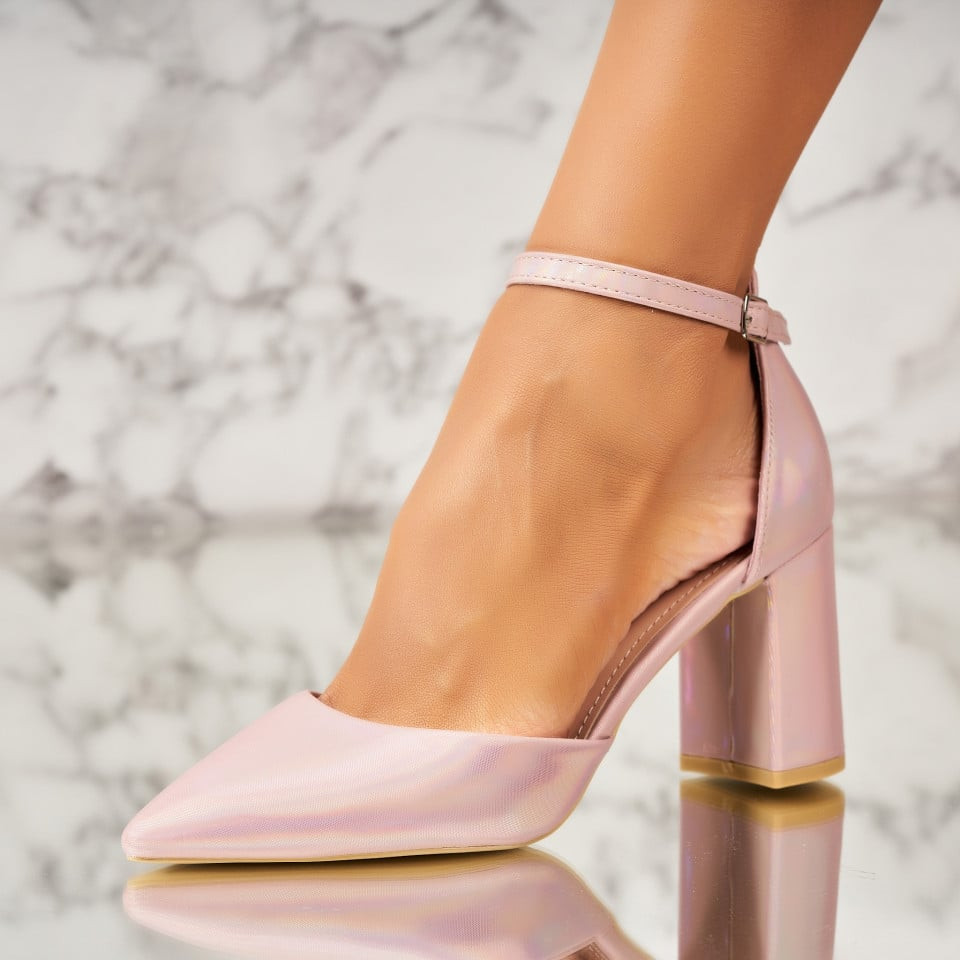 Γυναικεία Παπούτσια με Τακούνι Οικολογικό Δέρμα Ροζ Χρυσό Genevra A3591