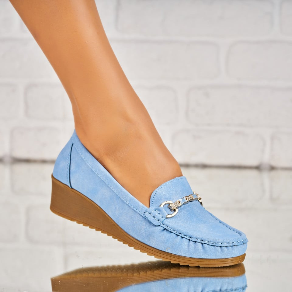 Γυναικεία Casual Παπούτσια Οικολογικό Γυαλισμένο Δέρμα Γαλάζιο Jaskira A4231