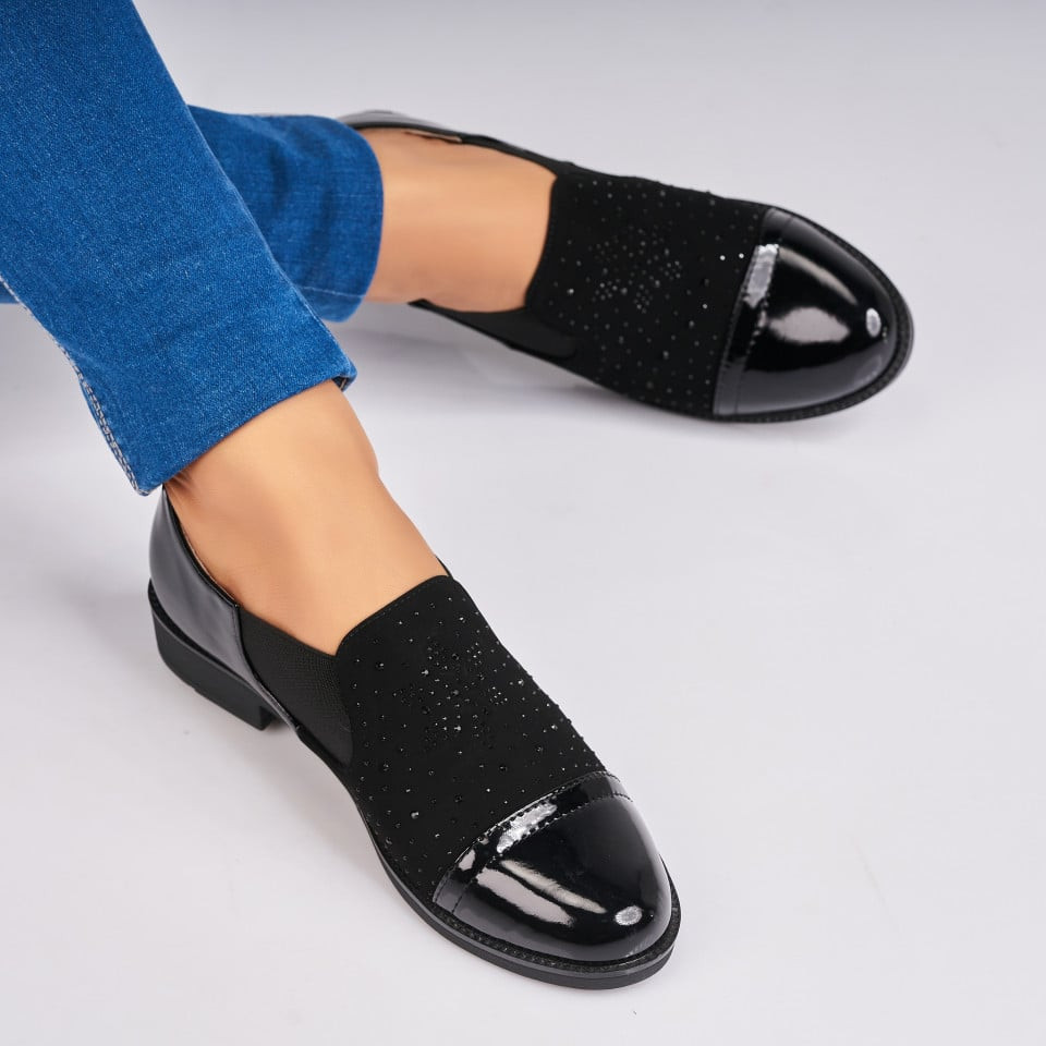 Γυναικεία Casual Παπούτσια Οικολογικό Γυαλισμένο Δέρμα Μαύρο Martay A4362