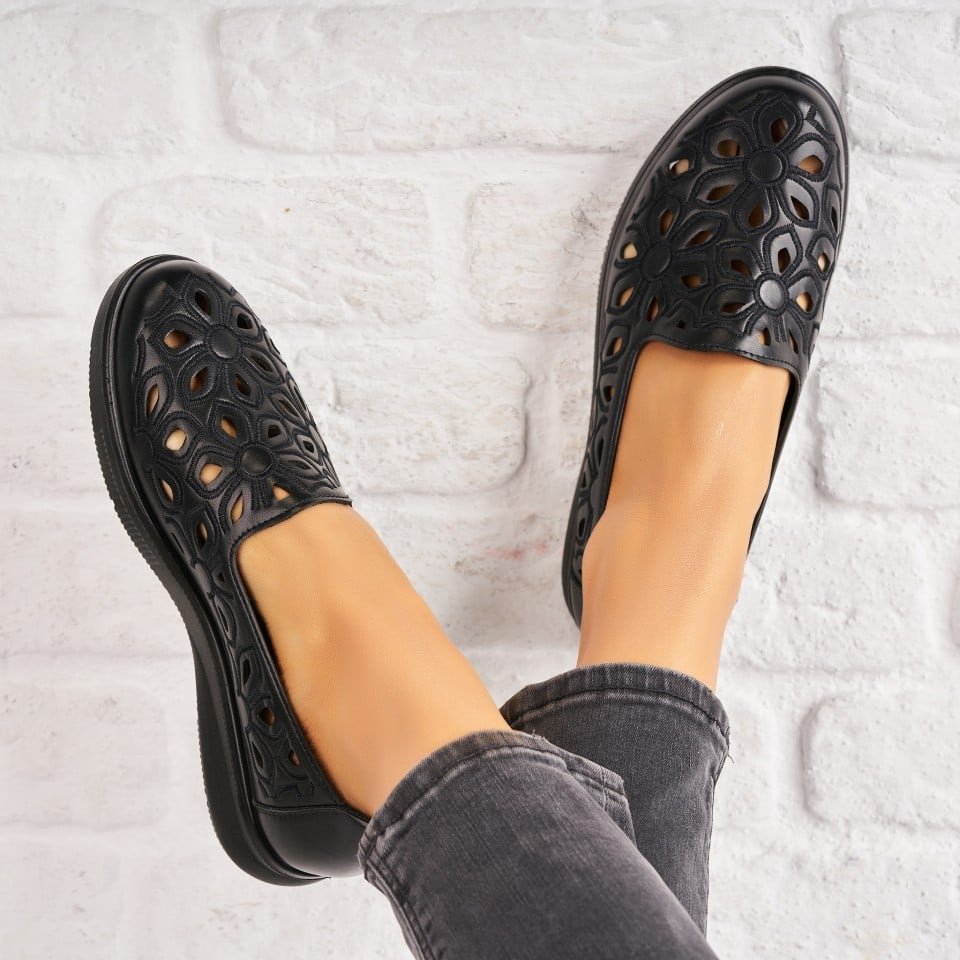 Γυναικεία Casual Παπούτσια Οικολογικό Γυρισμένο Δέρμα Μαύρο A4799