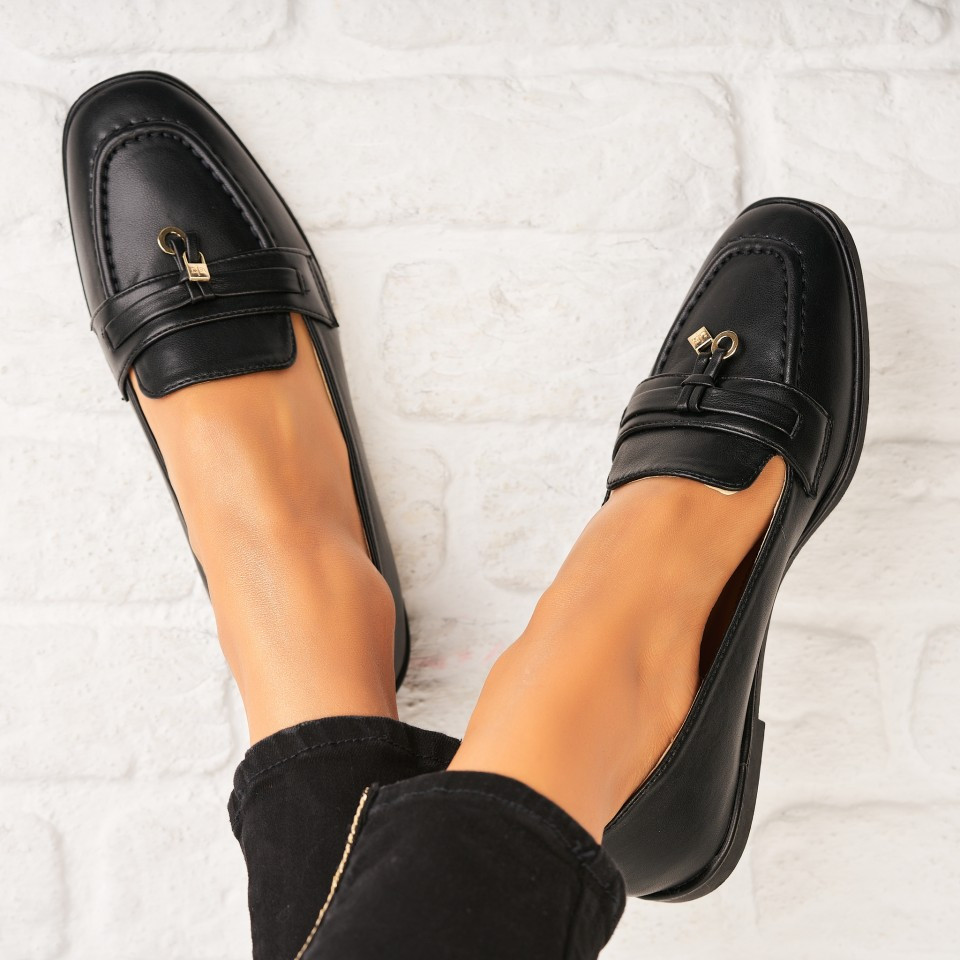 Γυναικεία Casual Παπούτσια Οικολογικό Δέρμα Μαύρο Sadaf A5799