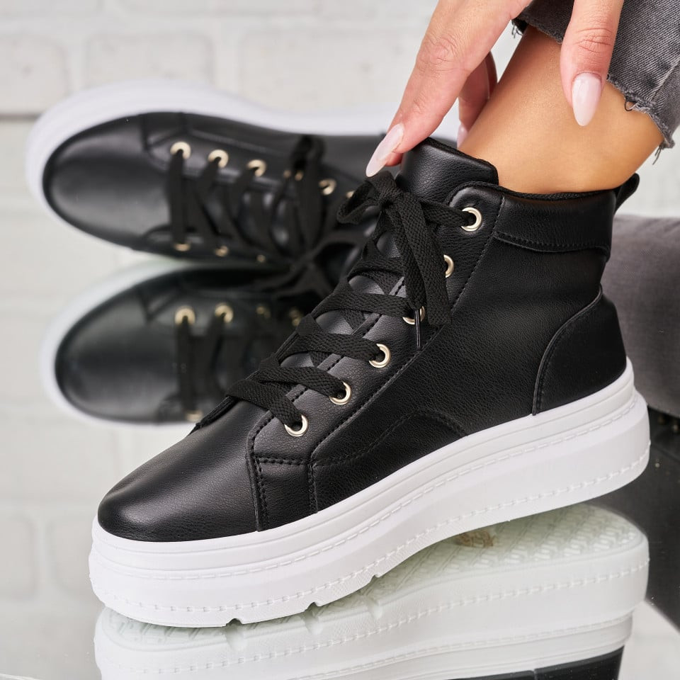 Γυναικεία sneakers Οικολογικό Δέρμα Μαύρο Iniyaal A1860