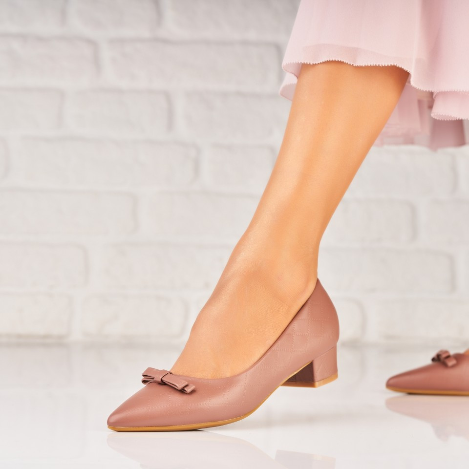 Γυναικεία Παπούτσια με Τακούνι Οικολογικό Δέρμα Ροζ Hatha A5784